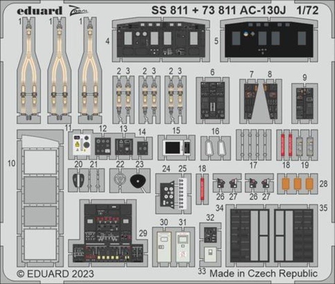 Eduard Accessories 73811 - 1:72 AC-130J Interior 1/72 ZVEZDA - New