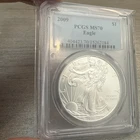 2009 Silver Eagle PCGS MS70 $1 .999 Fine Silver ASE Perfect Gem BU - BRIGHT