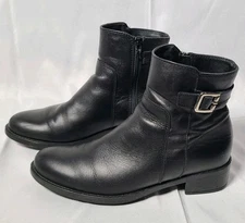 La Canadienne Shelby Waterproof Black Italian Leather Ankle Booties Size 8.5 M