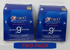 Crest 3D Whitestrips 2-PK Brilliance White, 9 Levels Whiter, 32 Uses, Exp Oct/26