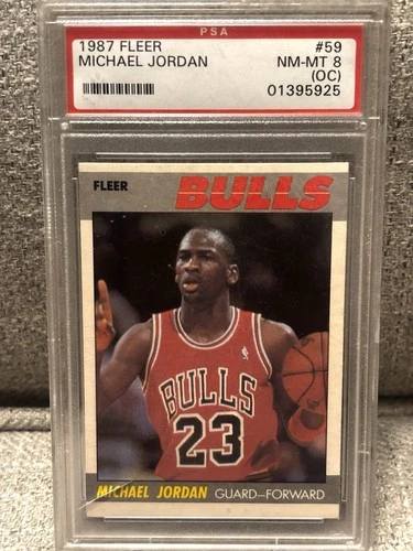1987-88 Fleer - Michael Jordan #59 PSA 8 Small Crack In Slab/Card Is Good!