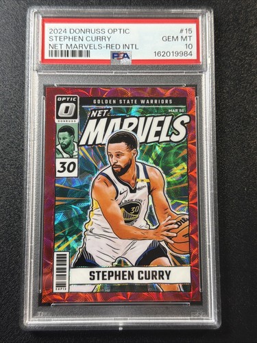 2024 Donruss Optic Stephen Curry #15 Net Marvels Red Intrl SP PSA 10 GEM MINT DC
