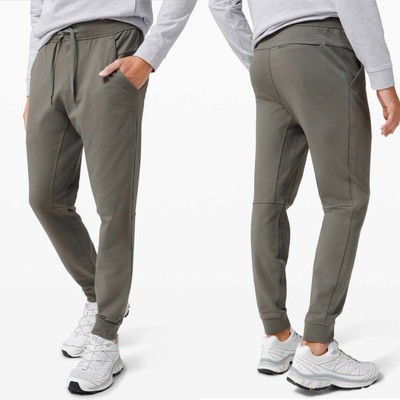 Lululemon City Slick Joggers Men's Large Olive Green Stretch Athleisure- Flaw