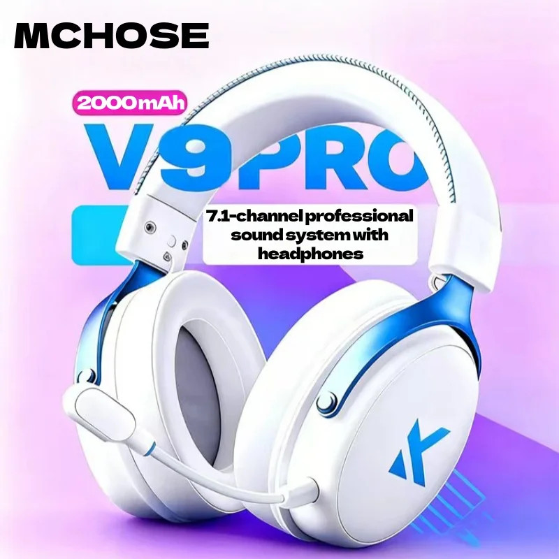 MCHOSE V9 Pro Wireless Gaming Headset 7.1 Surround Sound 250Hr Battery