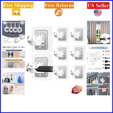 8Pcs Transparent No-Drill Adhesive Curtain Rod Holders for Bathroom Home