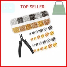 Thrilez Crimping Beads for Jewelry Making, 2200 Pieces Crimp Tubes with Crimping