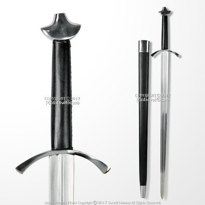 Medieval Style Warriors Viking Battle LongSword with Scabbard Spring Steel Blade