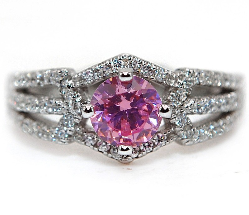 2CT Heat Treated Pink Topaz 925 Sterling Silver Ring Jewelry Sz 7 MM5-7