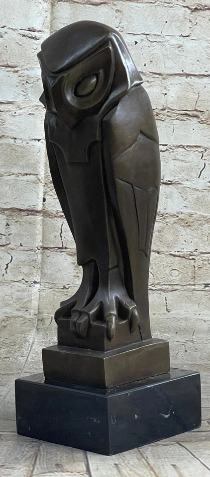 Hot Cast Bronze Art Deco Brutalist Owl Abstract Sculpture Statue Dali Marble - Image 3 of 4