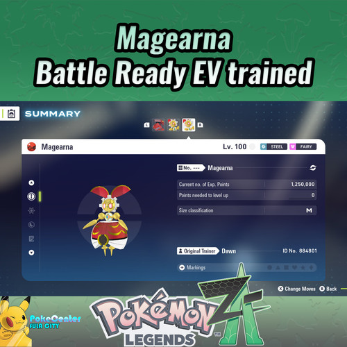Magearna ⚫ Pokemon Legends ZA ❗❗  Battle Ready ❗❗6 IV🟢 EVs ⚫