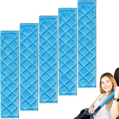 5 Pack Soft Comfort Car Seatbelt Cover Protector Pads Strap for Pr Color: Blue
