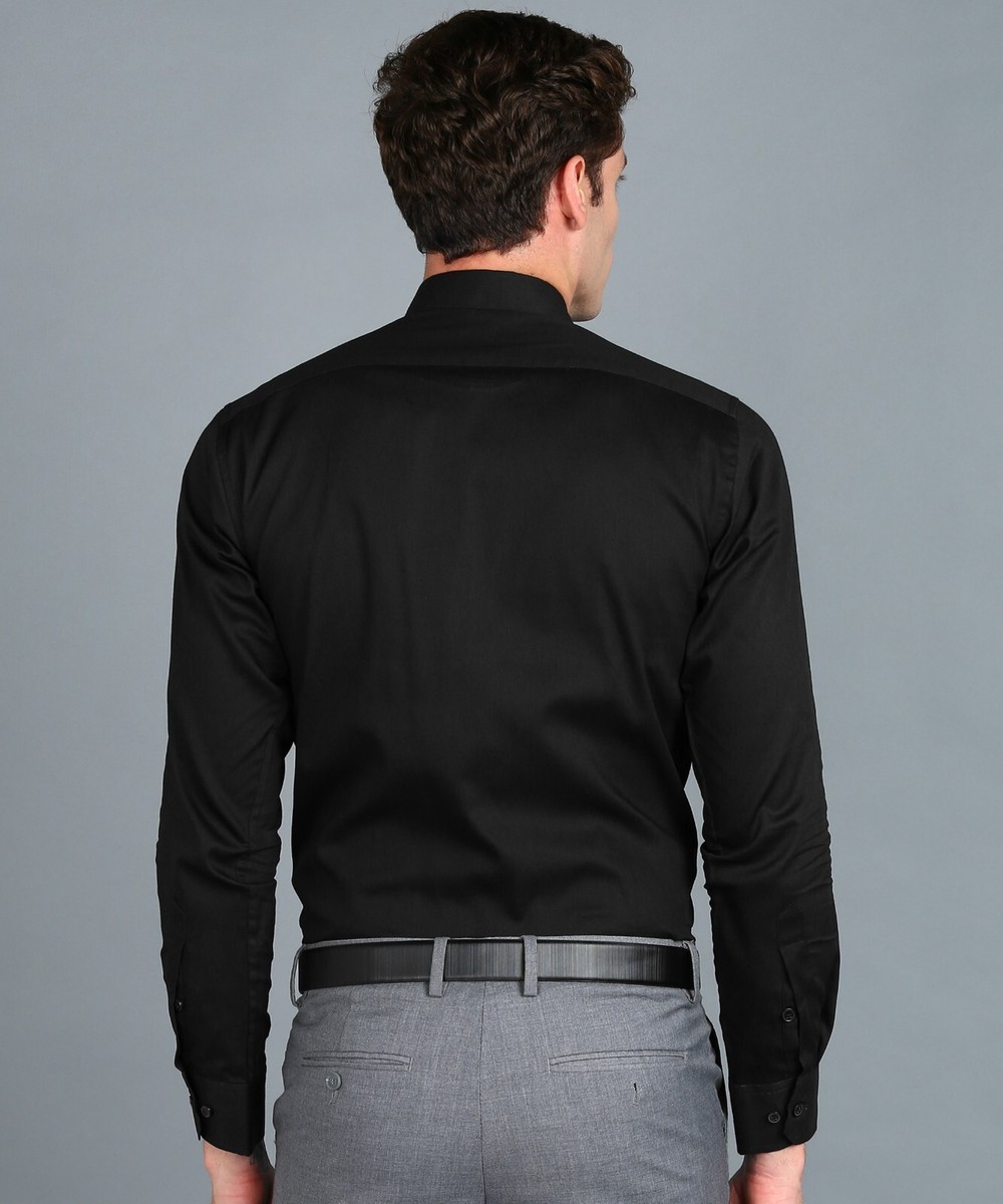 Black Color Men Slim Fit Solid Cut Collar Formal Shirt for Office Wear | eBay Black Color Men Slim Fit Solid Cut Collar Formal Shirt for Office Wear | eBay