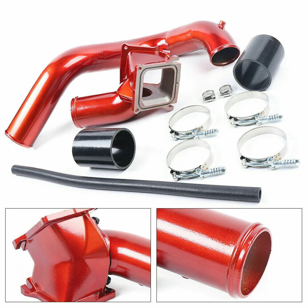 3" Red Cold Side Pipe Kits For LBZ LMM Duramax Fabricating and