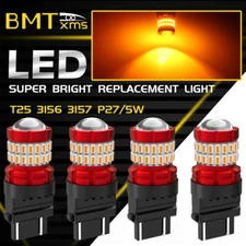 3457 3757 3157 4057 4157 LED Amber Turn Signal Parking DRL Light Bulbs 4PCS