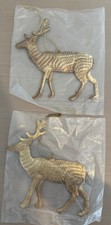 Anthropologie Terrain Golden Deer Ornament, Set of 2 New in Bag 
