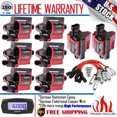 8 Pack Square Ignition Coil & Spark Plug Wire For Chevy GMC LS3 4.8/5.3/6.0/8.1L - Bild 1 von 4