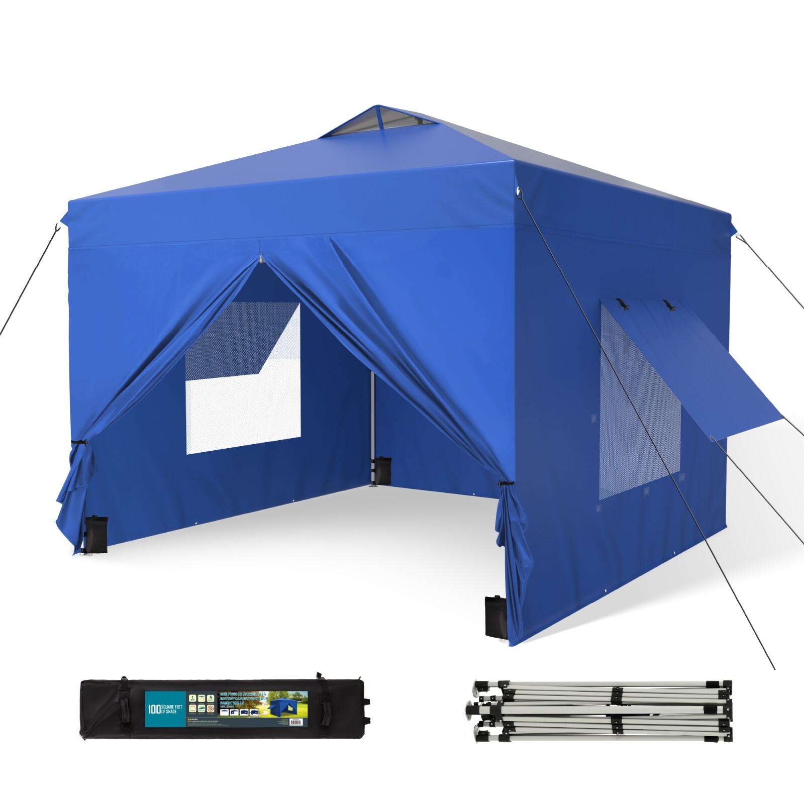Impact Canopy 10x10 FT Sidewalls Kit - 4 Walls For Pop Up Tent, Gazebo, Beach Shade (Walls Only)