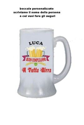 Boccale Birra Personalizzato Buon Compleanno A Tutta Birra Nome Idea Regalo Ebay