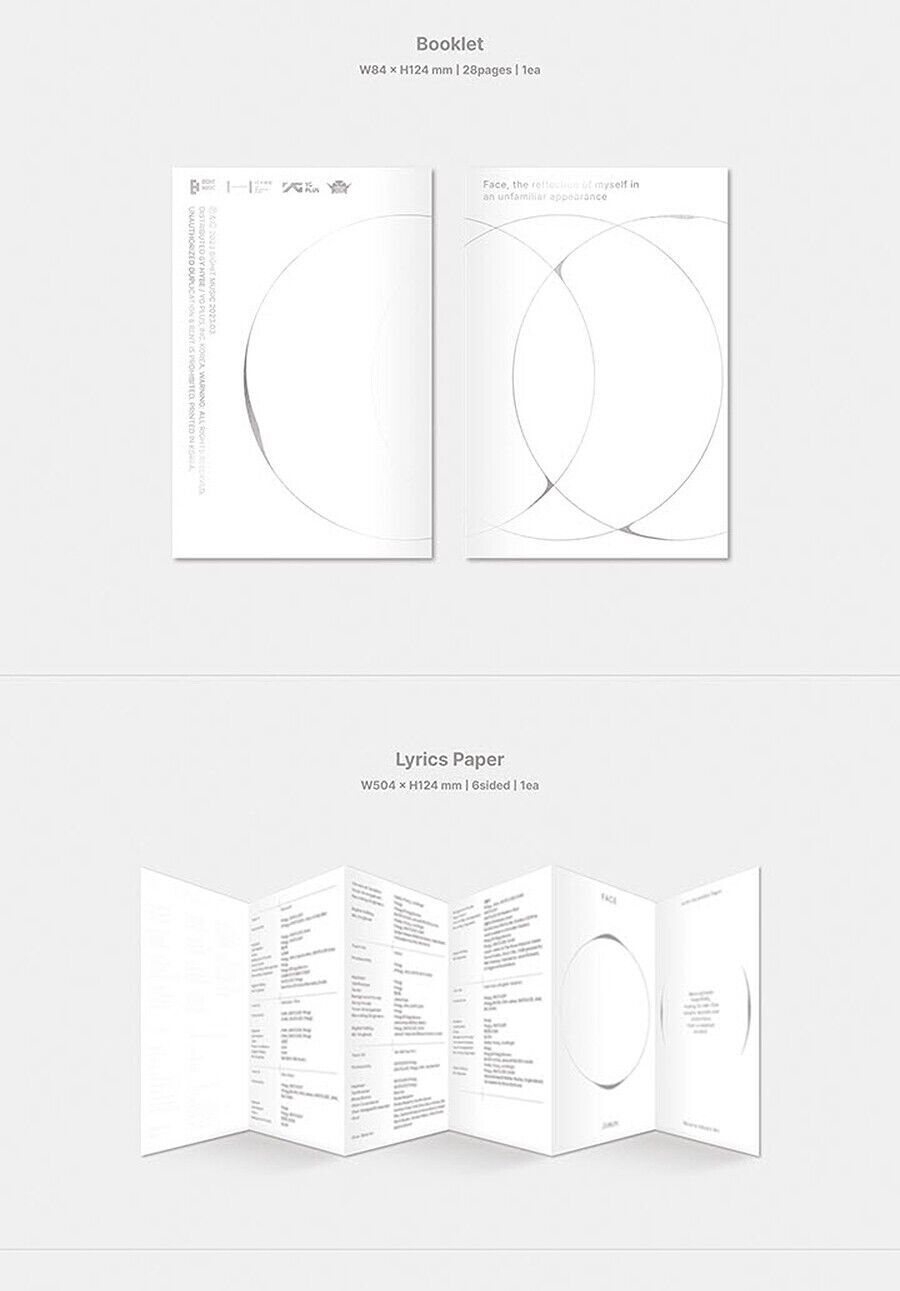 BTS JIMIN [FACE] Album WEVERSE ALBUMS Version QR Card+Booklet+Lyrics