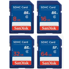 SANDISK CLASS4 SD SDHC FLASH MEMORY DATA HD VIDEO CAMERA CARD 64GB 32GB 16GB 8GB