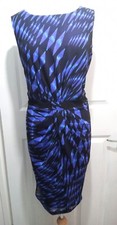 Per Una size 20 Ladies Geometry Dress Blue Purple Mix Women Sleeveless