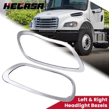 New Headlight Bezels Trims Chrome For Freightliner M2 Business Class 2002-2018