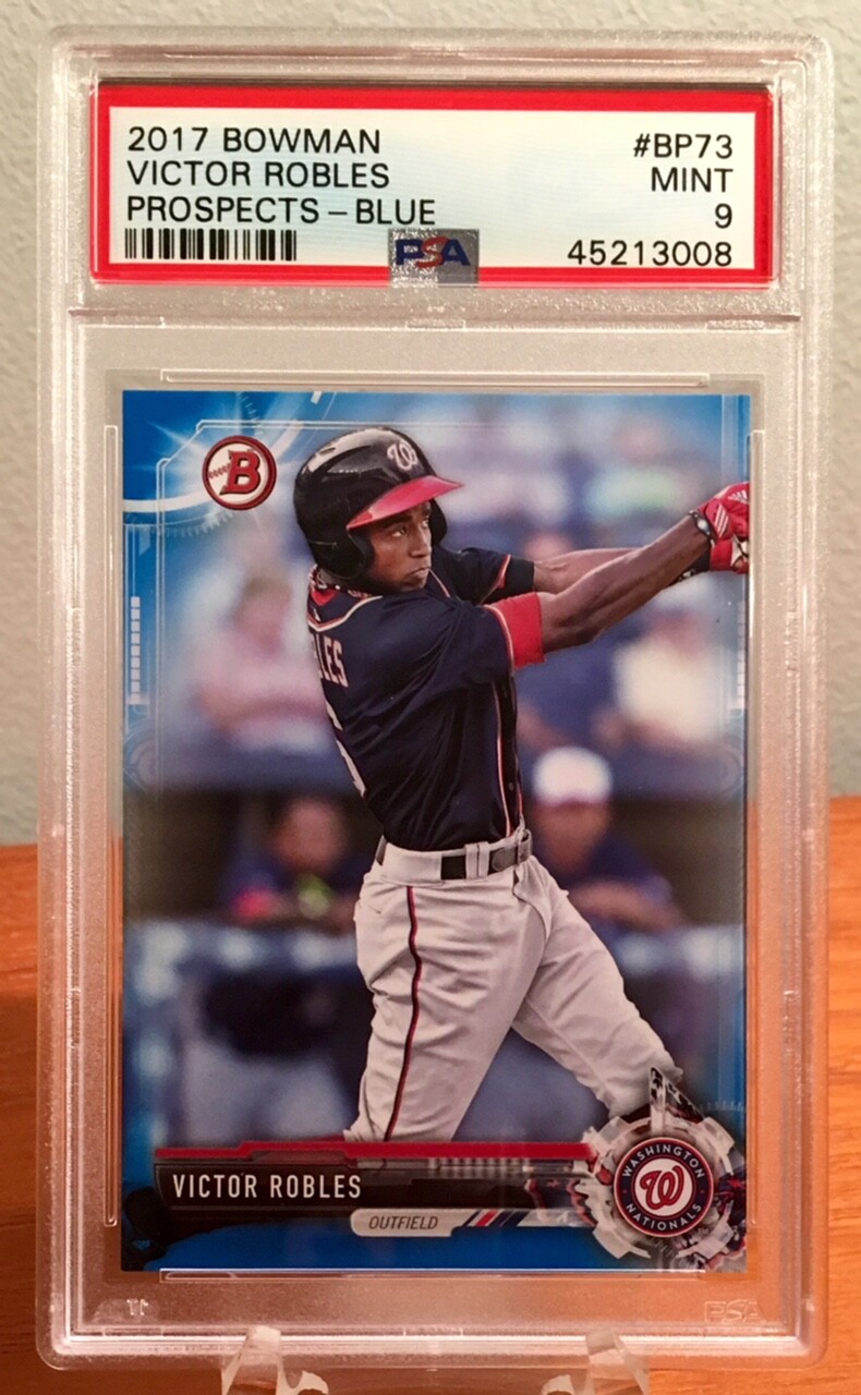 2017 Bowman Prospects Victor Robles BLUE #BP73 Pre Rookie RC #'d /150 PSA 9 MINT