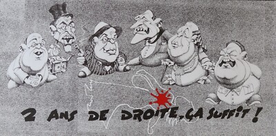 Poster 2 JAHRE RECHTS ES REICHT! Chirac Balladur Ostern 47x95cm 1486