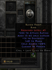 Raven Frost Ring / Diablo 2 Resurrected / PC / Non-Ladder SC