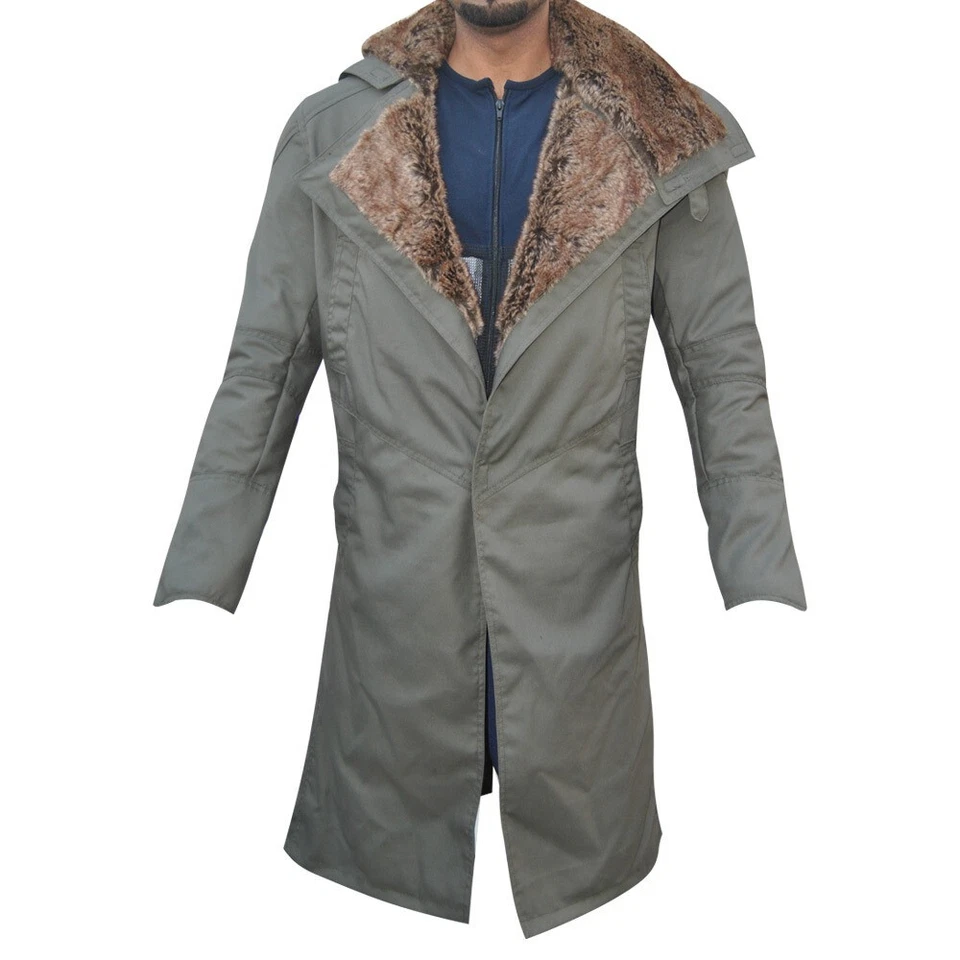 Ryan Gosling Officer k's Blade Runner 2049 Long Fabric Fur Coat - Image 4 of 4