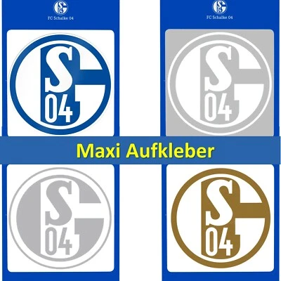 Aufkleber Maxi FC Schalke 04 Blau Weiß Gold Silber Weiß transparent Sticker S04