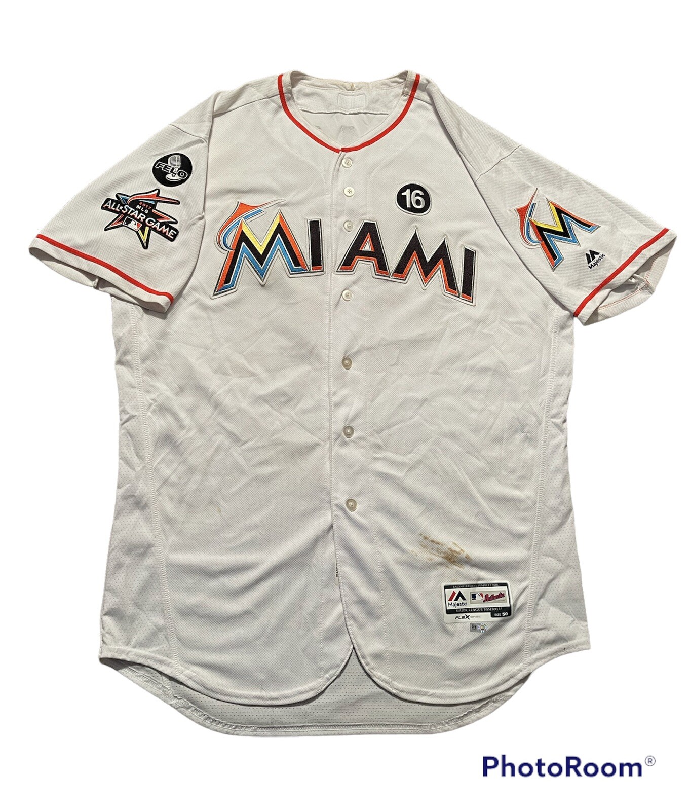 2017 Florida Marlins All Star Game AJ Ellis 17 Game Used Jersey Size