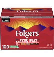 Folgers Classic Roast Coffee K-Cups, Medium - 100 Count