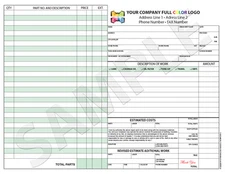 100 3-Part Color Custom Invoice / Receipt / Estimate / Quote / Mechanical Repair