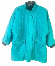 Vtg 80/90s Gitano Outerwear 2xl Plus (xxl) Women Teal/pink Winter Jacket Guc