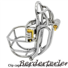 Stainless Steel Detachable Male Chastity Device PA Puncture Cage Ring Lock Belt