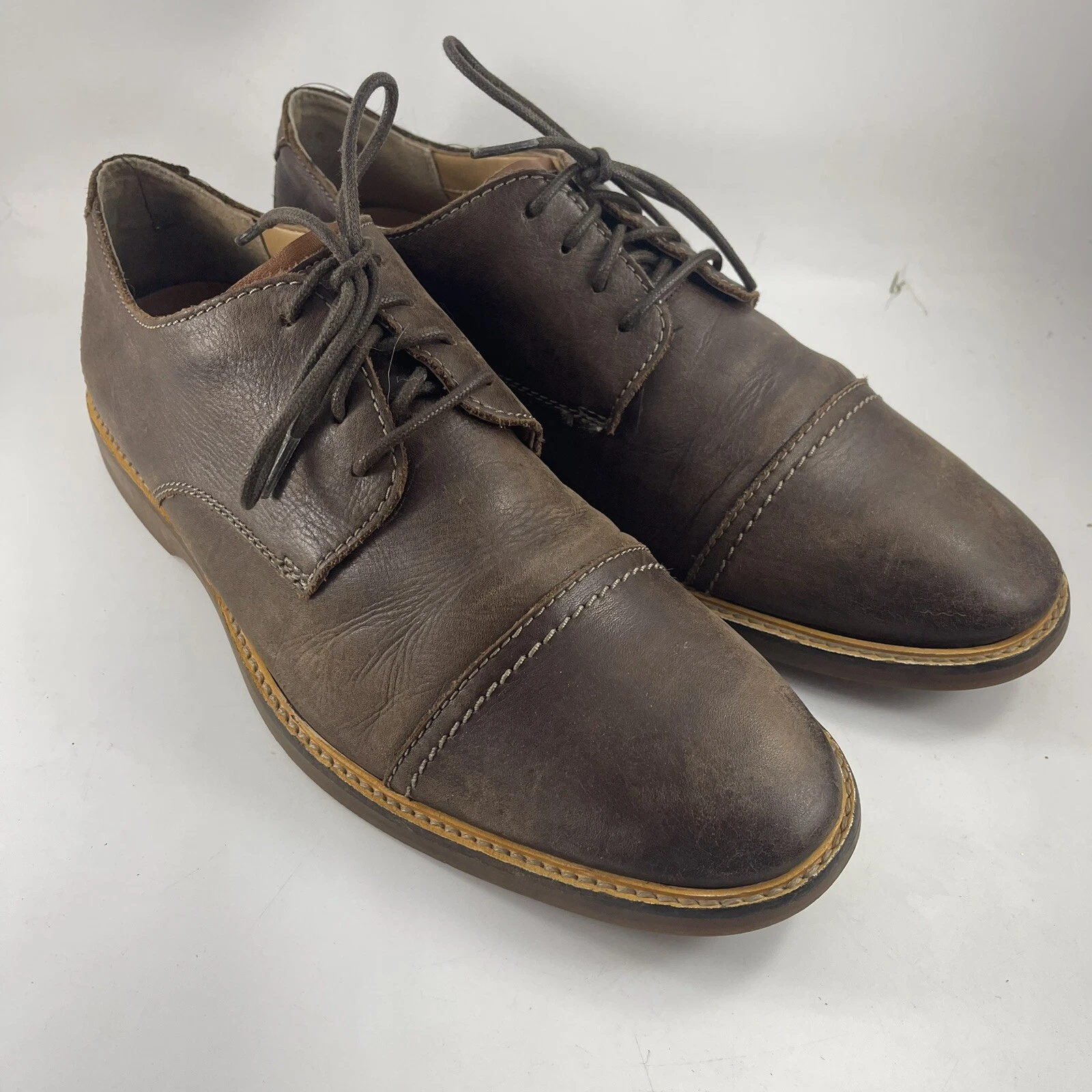 Mocassini Clarks da uomo marrone scuro da uomo in pelle stringati taglia 10 5