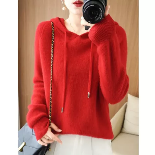 Damen Strick Pullover Hoodie Langarm Slim Fit Komfort Freizeit Pulli Mode - Bild 34 von 38