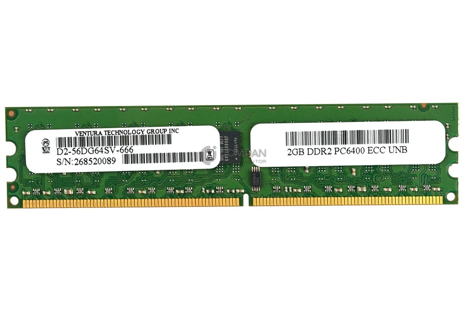 D2-56DG64SV-666 VENTURA MEMORY 2GB PC6400 DDR2 - QBLUSX350025-01 - Photo 2/4