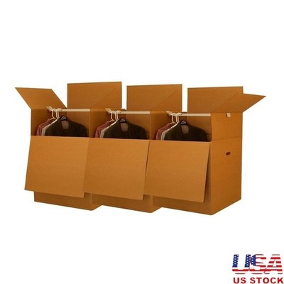 Shorty Space Saving Wardrobe Moving Boxes 3 Pack Heavy Duty Garment Storage New