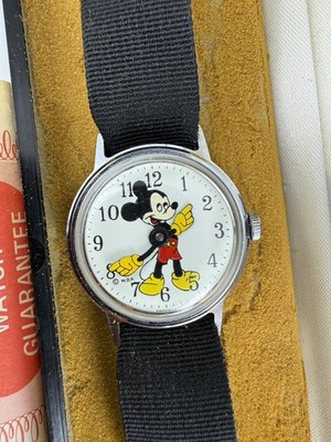 Vintage Late 1960's to 70's Disney Mickey Mouse Mechanical Watch in original box
