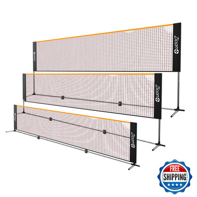 Zicon Portable Tennis Netstainless Steel Poles Badminton Net Set Adjustable