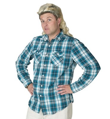 Mullet Bleached Blonde 80s Hillbilly Redneck White Trash Bogan Mens Costume Wig
