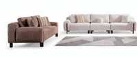 Stilvolles WeißEs Sofa-Set: 4-Sitzer Und 3-Sitzer Im Modernen Design.
