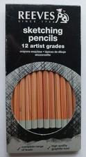 12 Reeves Sketching Pencils Artist Grade Drawing Shading Art Craft Box Cut