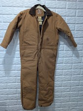 Berne Insulated Long Sleeve Coveralls Canvas Camel Youth Size Small 6-8 Workwear