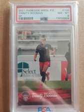 2021 Parkside NWSL Soccer Variation Trinity Rodman  SHORT PRINT RARE PSA 8 NM.