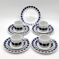 Figgjo Flint Norway Plates Cups Saucers Set Turi Design Vitro Porcelain '60s MCM