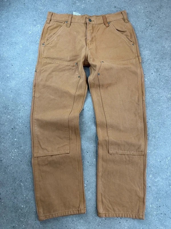 Carhartt B136 BRN 더블 니 카펜터 팬츠 W34 L30 브라운 작업복 100% #y2k 4