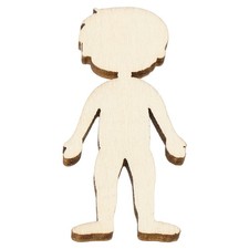 50 Pcs Wooden Person Cutouts 1.89 Inch People Figure Unfinished Wood Cutouts